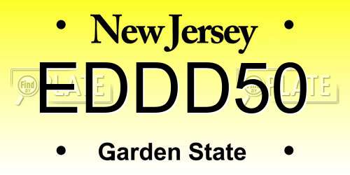 EDDD50 New Jersey License Plate