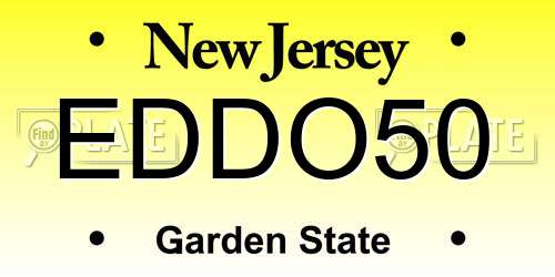EDDO50 New Jersey License Plate