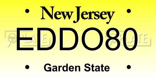 EDDO80 New Jersey License Plate