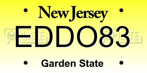 EDDO83 New Jersey License Plate