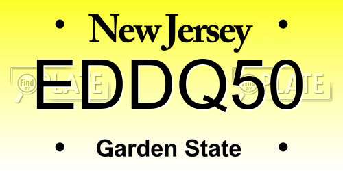 EDDQ50 New Jersey License Plate