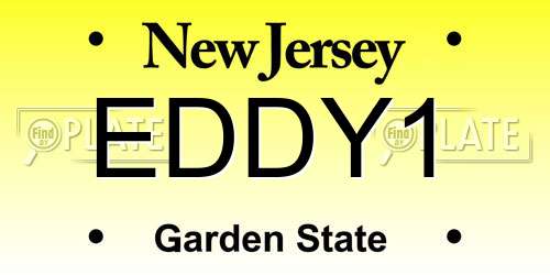 EDDY1 New Jersey License Plate