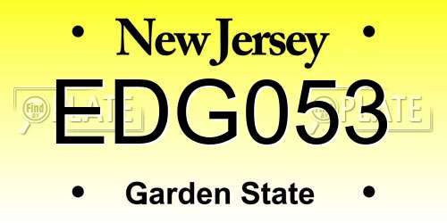 EDG053 New Jersey License Plate