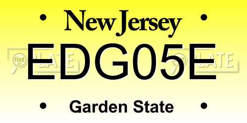 EDG05E New Jersey License Plate