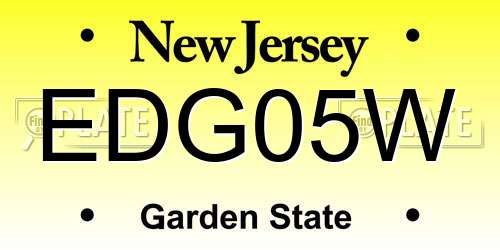 EDG05W New Jersey License Plate