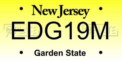 EDG19M New Jersey License Plate