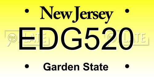 EDG520 New Jersey License Plate