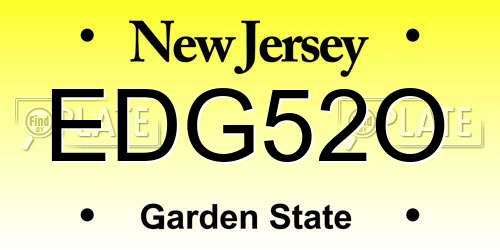 EDG52O New Jersey License Plate