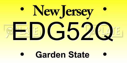 EDG52Q New Jersey License Plate