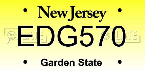 EDG570 New Jersey License Plate