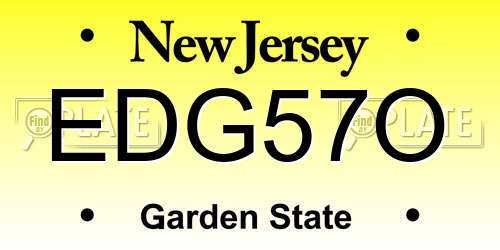 EDG57O New Jersey License Plate