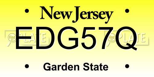 EDG57Q New Jersey License Plate