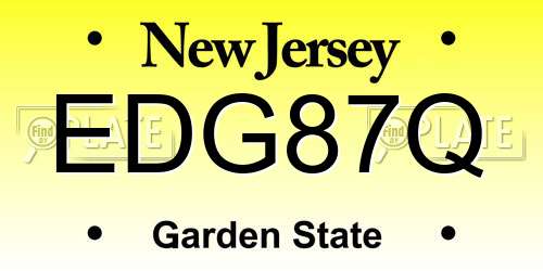 EDG87Q New Jersey License Plate