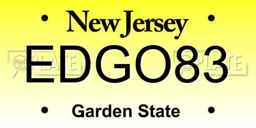EDGO83 New Jersey License Plate
