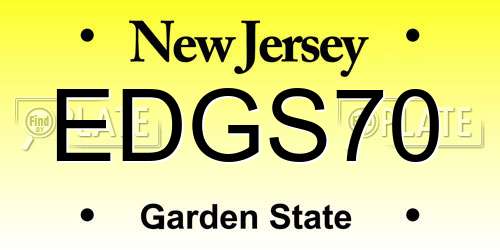 EDGS70 New Jersey License Plate