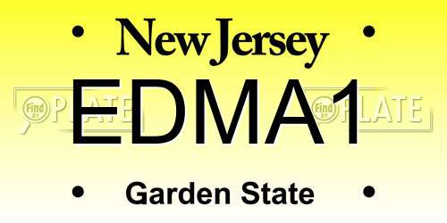 EDMA1 New Jersey License Plate