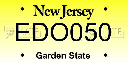 EDO050 New Jersey License Plate