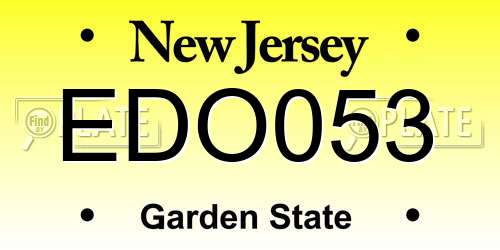EDO053 New Jersey License Plate
