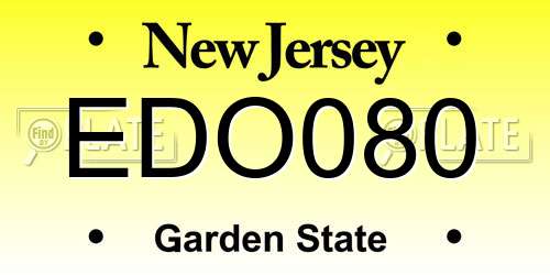 EDO080 New Jersey License Plate