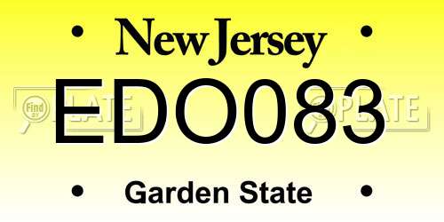 EDO083 New Jersey License Plate