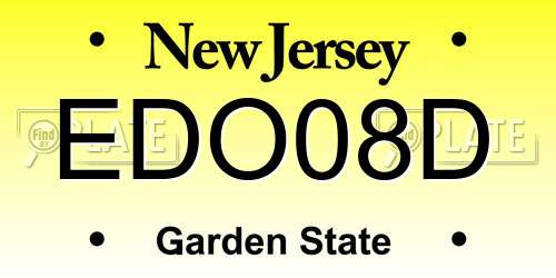 EDO08D New Jersey License Plate