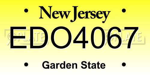 EDO4067 New Jersey License Plate