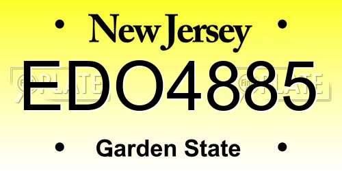EDO4885 New Jersey License Plate