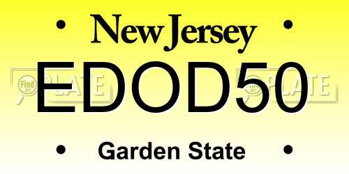 EDOD50 New Jersey License Plate