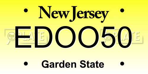EDOO50 New Jersey License Plate