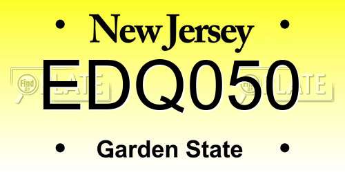 EDQ050 New Jersey License Plate