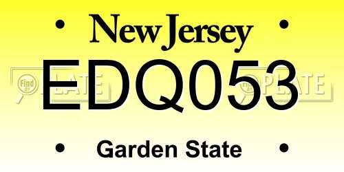 EDQ053 New Jersey License Plate