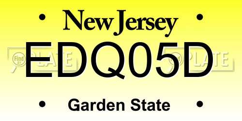 EDQ05D New Jersey License Plate