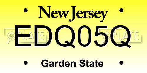 EDQ05Q New Jersey License Plate