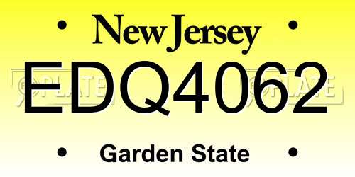 EDQ4062 New Jersey License Plate