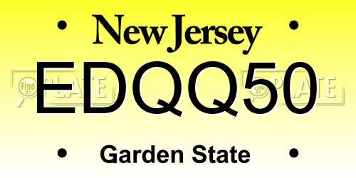 EDQQ50 New Jersey License Plate