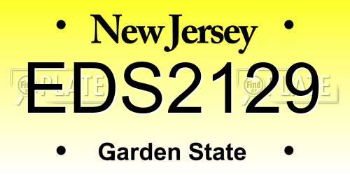 EDS2129 New Jersey License Plate