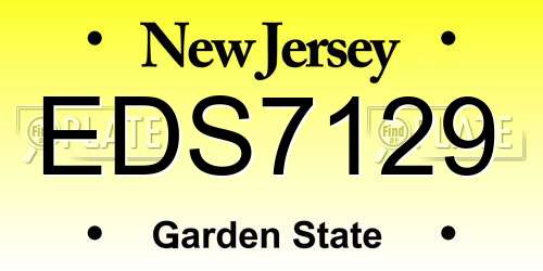 EDS7129 New Jersey License Plate