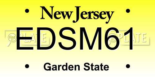 EDSM61 New Jersey License Plate