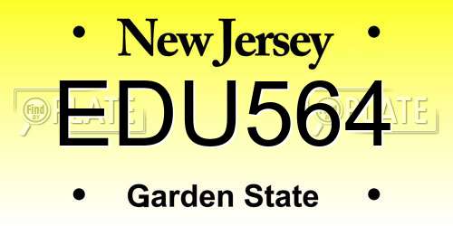 EDU564 New Jersey License Plate