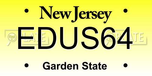 EDUS64 New Jersey License Plate