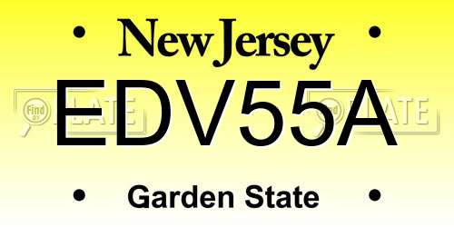 EDV55A New Jersey License Plate
