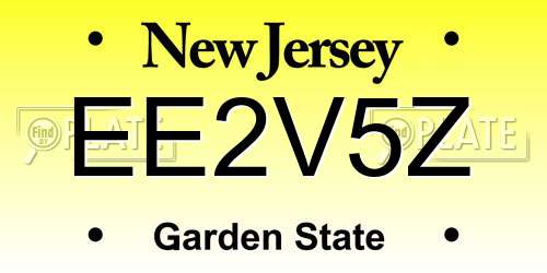 EE2V5Z New Jersey License Plate