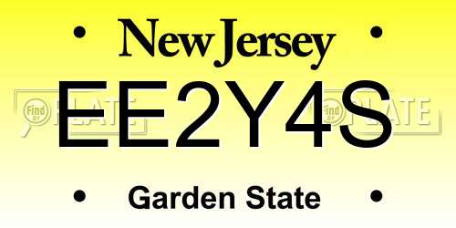 EE2Y4S New Jersey License Plate