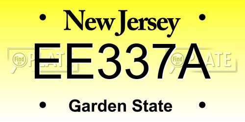 EE337A New Jersey License Plate