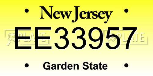 EE33957 New Jersey License Plate
