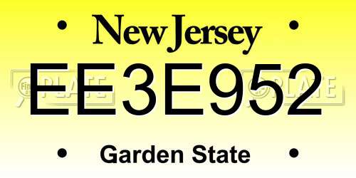 EE3E952 New Jersey License Plate
