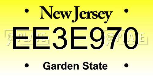 EE3E970 New Jersey License Plate