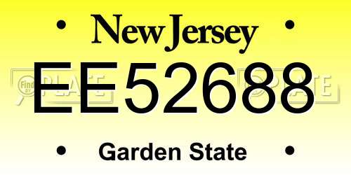 EE52688 New Jersey License Plate