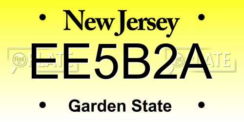 EE5B2A New Jersey License Plate