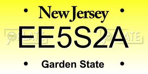 EE5S2A New Jersey License Plate
